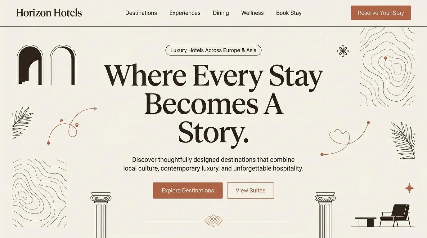 Hotel Website Hero Section Design